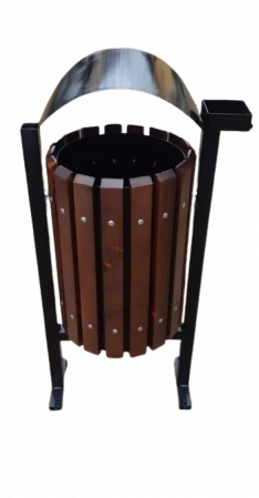 Mobilier stradal / exterior - Cos de gunoi stradal cu scrumiera si capac protector