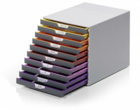 Papetarie & Birotica - Cutie organizare 10 sertare- 1 BUC; Dosar pvc cu sina si perforatii- 5 buc
