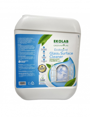 Suprafete - Nature Ecological Glass & Surface Cleaner canistra 5 litri                               Detergent ecologic pentru geamuri și suprafețe din sticlă