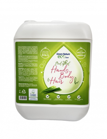 Produse de curatenie & igiena - Green Nature Eco Line Ecological Hands, Body & Hair Wash canistra 5 litri                                     Gel mixt ecologic 3 in 1