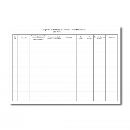 Tipizate - Registru Acces Auto- 2 BUC