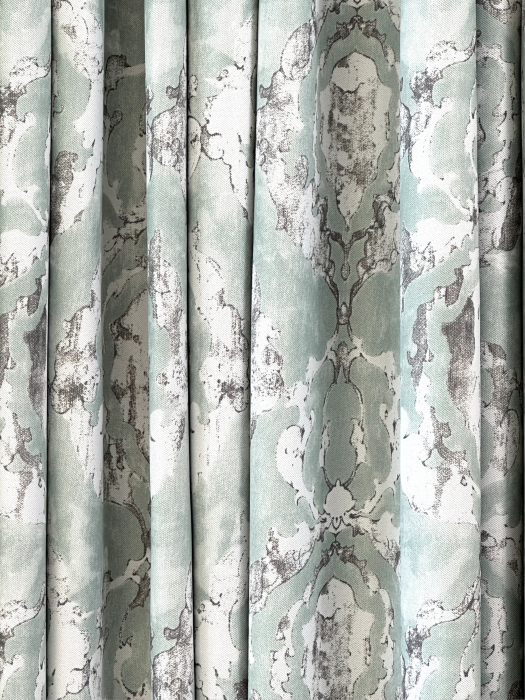 Draperie Blackout Verde Mentă cu Model Abstract Gri [2]