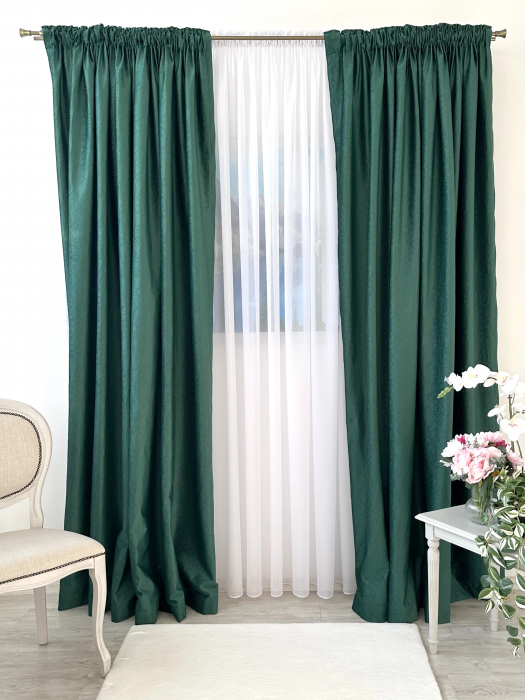 Draperie Catifea Verde Geometric [2]