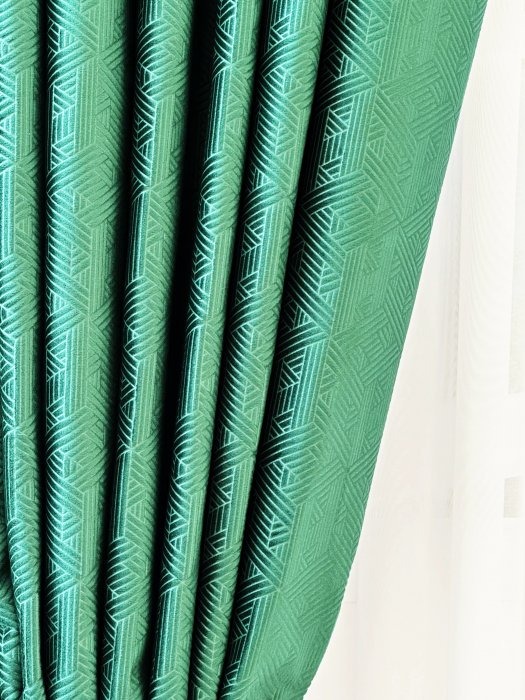 Draperie Catifea Verde Geometric [5]