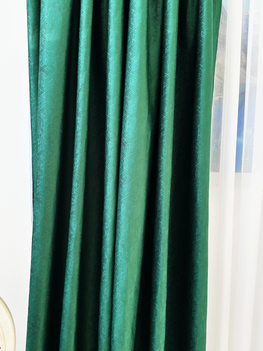 Draperie Catifea Verde Geometric [3]