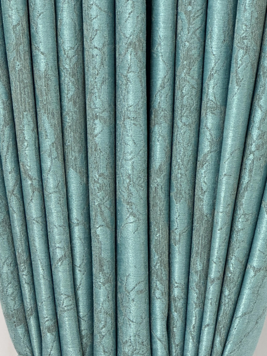 Draperie Satinată Verde Mentă Ușor Catifelată cu Model Discret Gri [2]
