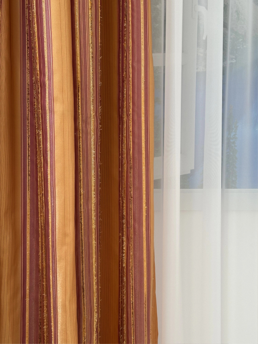 Draperie Tafta Orange cu Jacard Magenta [3]