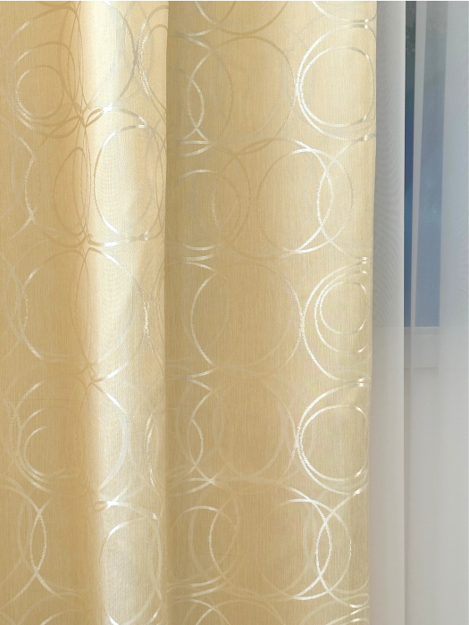 Set 2 Draperii Satin Crem cu Cerculețe 145x260cm [8]