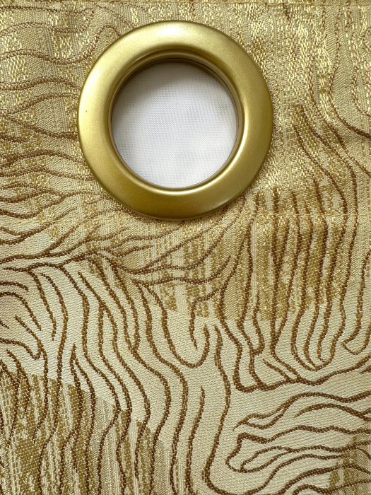 Set 2 Draperii Satin Galben-Auriu 145x260cm cu Model Cappuccino [2]