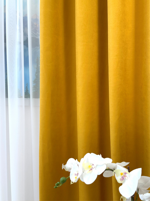 Set 2 Draperii Soft Muștar 145x260 cm [4]