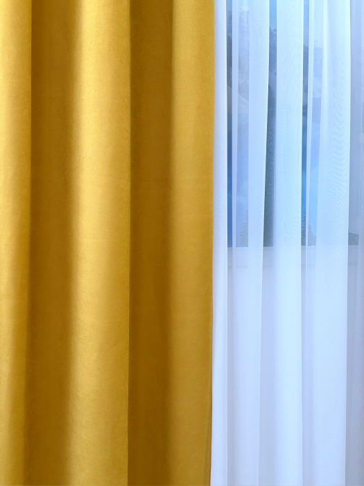 Set 2 Draperii Soft Muștar 145x260 cm [3]