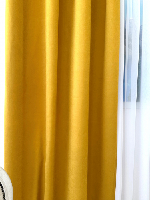 Set 2 Draperii Soft Muștar 145x260 cm [5]