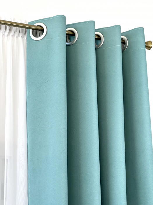 Set 2 Draperii Soft Turcoaz 145x260cm [6]