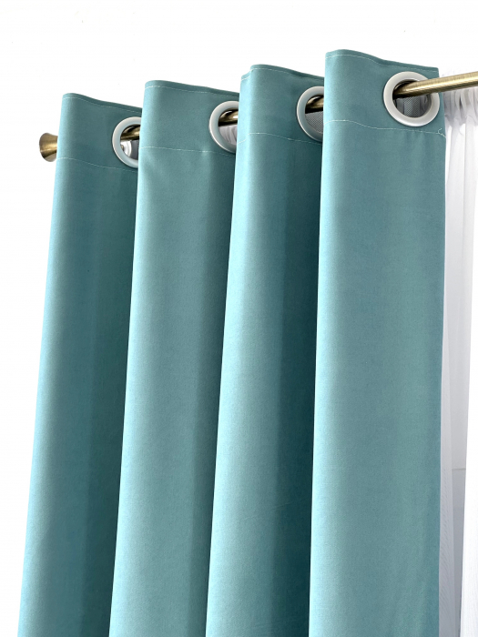 Set 2 Draperii Soft Turcoaz 145x260cm [5]