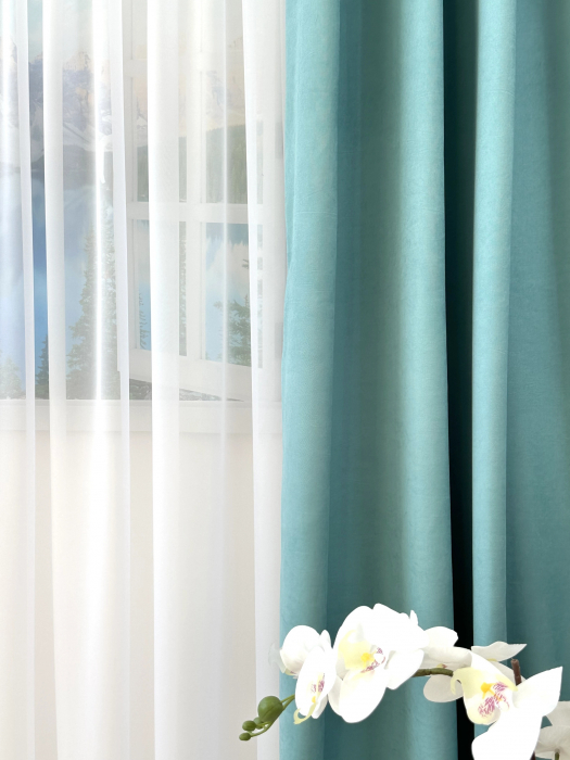 Set 2 Draperii Soft Turcoaz 145x260cm [4]