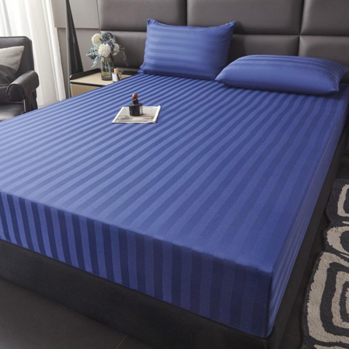 Set Lenjerie Pat Damasc Spatium 4 Piese Albastru Marin [6]