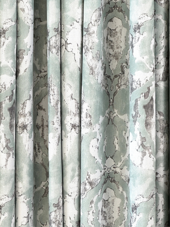 Draperie Blackout Verde Mentă cu Model Abstract Gri [1]