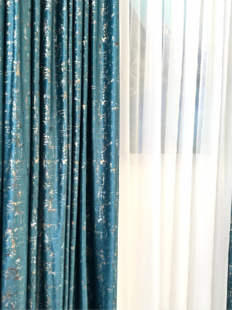 Draperie Catifea Turcoaz cu Inserții Aurii și Argintii [6]