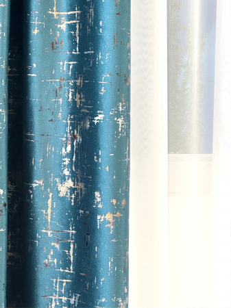 Draperie Catifea Turcoaz cu Inserții Aurii și Argintii [3]