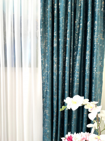 Draperie Catifea Turcoaz cu Inserții Aurii și Argintii [7]