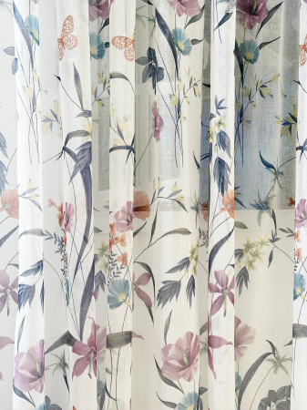 Perdea In Cu Imprimeu Floral și Fluturași [5]
