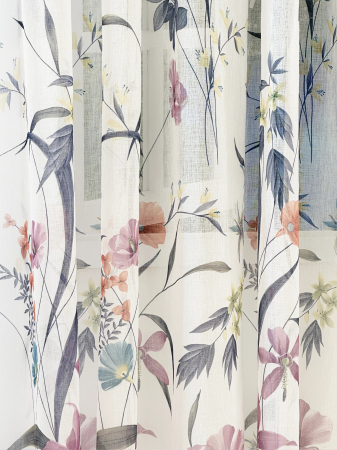 Perdea In Cu Imprimeu Floral și Fluturași [4]