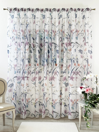 Perdele - Perdea In Cu Imprimeu Floral și Fluturași