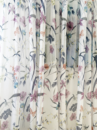 Perdea In Cu Imprimeu Floral și Fluturași [2]