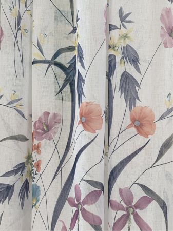 Perdea In Cu Imprimeu Floral și Fluturași [1]