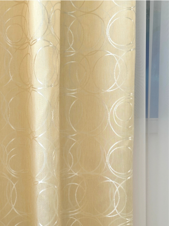 Set 2 Draperii Satin Crem cu Cerculețe 145x260cm [7]