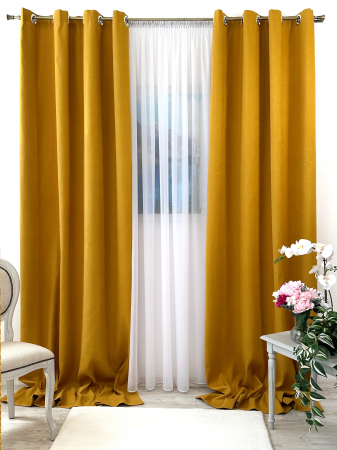 Draperii soft - Set 2 Draperii Soft Muștar 145x260 cm