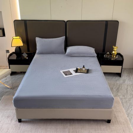 Lenjerii pat catifea - Set Lenjerie de Pat Catifea Velvet Nights 3 Piese Albastru Metalic