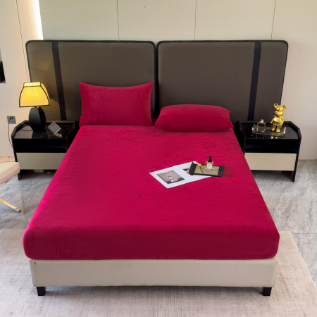 Lenjerii pat catifea - Set Lenjerie de Pat Catifea Velvet Nights 3 Piese Rosu