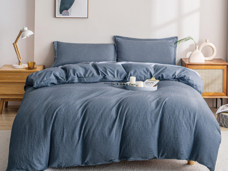 Lenjerii de pat - Set Lenjerie de Pat Soft Dreams 4 Piese Albastru Marin