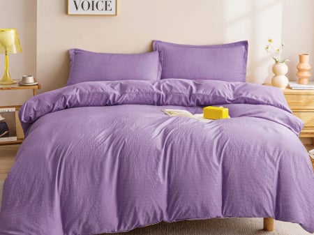 Lenjerii de pat - Set Lenjerie de Pat Soft Waves 4 Piese Lila