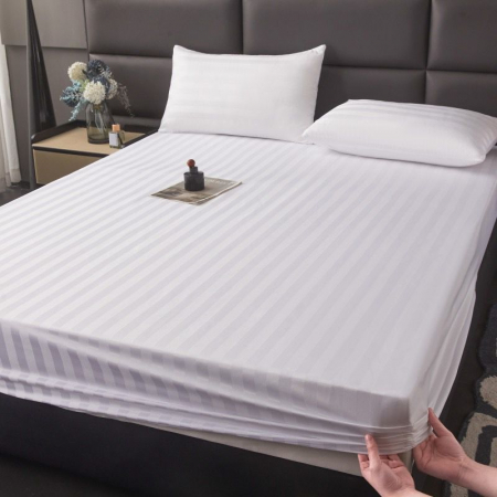 Set Lenjerie Pat Damasc Spatium 4 Piese Alb [6]