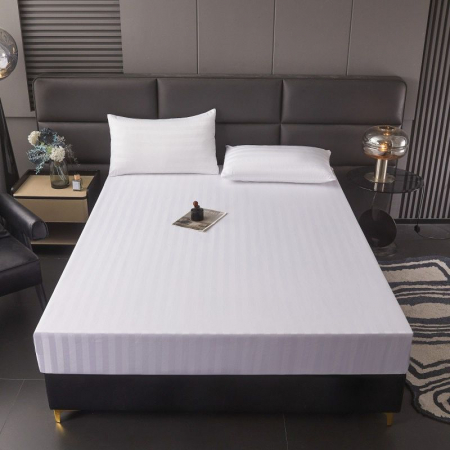 Set Lenjerie Pat Damasc Spatium 4 Piese Alb [2]