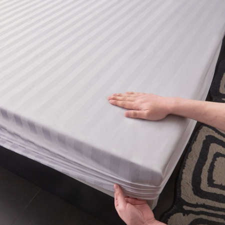 Set Lenjerie Pat Damasc Spatium 4 Piese Alb [7]