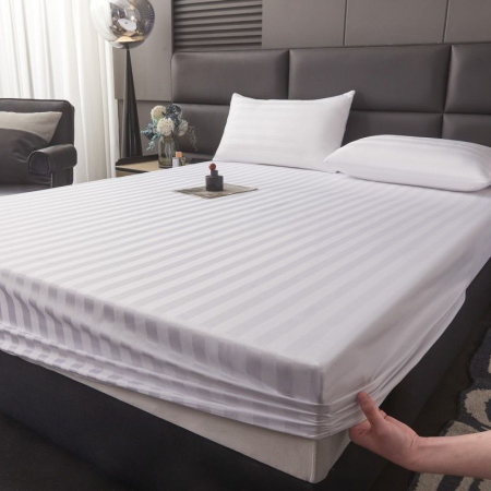 Set Lenjerie Pat Damasc Spatium 4 Piese Alb [5]