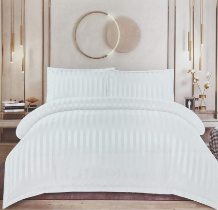 Lenjerii pat damasc - Set Lenjerie Pat Damasc Spatium 4 Piese Alb