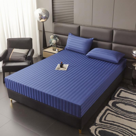 Set Lenjerie Pat Damasc Spatium 4 Piese Albastru Marin [9]