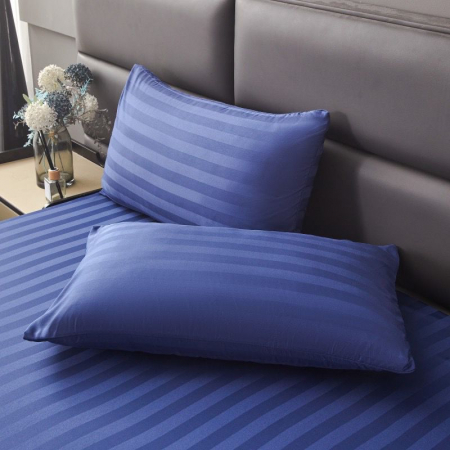 Set Lenjerie Pat Damasc Spatium 4 Piese Albastru Marin [1]