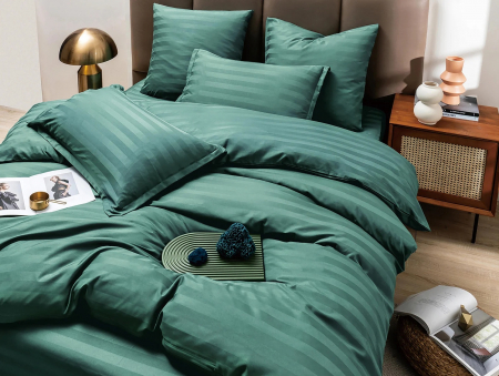 Lenjerii pat damasc - Set Lenjerie Pat Premium Spatium 6 Piese Verde