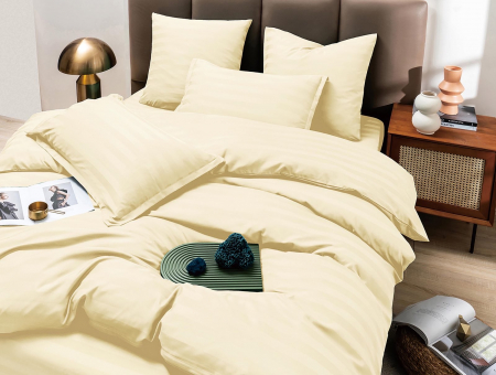 Lenjerii pat damasc - Set Lenjerie Pat Premium Spatium 6 Piese Crem