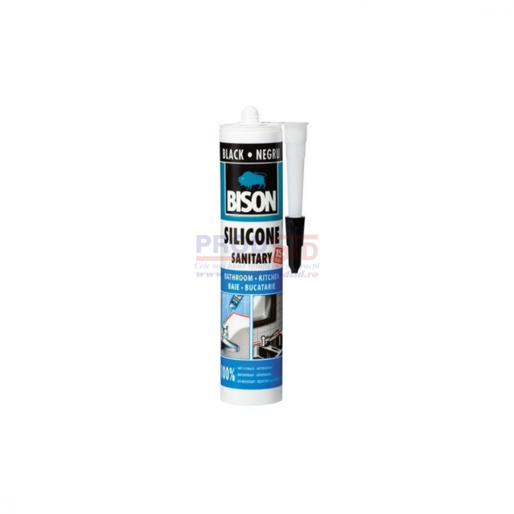 BISON SILICON SANITAR NEGRU 280ML [1]