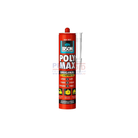 Adezivi și chituri - BISON POLY MAX EXPRES ALB 425G