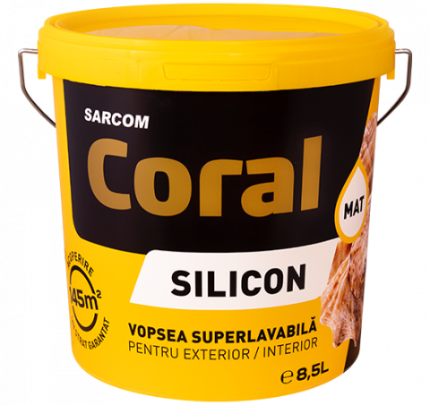 Vopsea, email, tencuiala decorativa - CORAL Vopsea Super Lavabilă Exterior, găleată 8,5 ltr.
