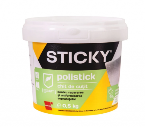 Adezivi și chituri - Polistick Chit de Cutit Sticky pentru lemn, zidarie si rigips alb 0.5 KG