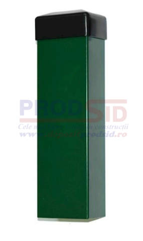 Țeavă - STALP GARD 60X40 H=2,50M CU CAPAC VERDE (F.G.)