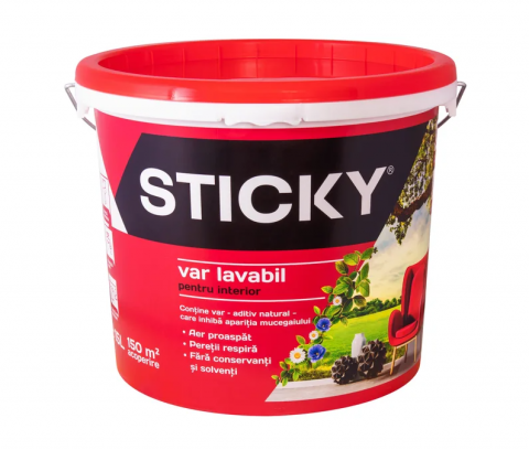 Vopsea, email, tencuiala decorativa - STICKY Var Lavabil, găleată 15 ltr.